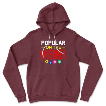Popular On The Internet Hoodie in Heather Maroon color